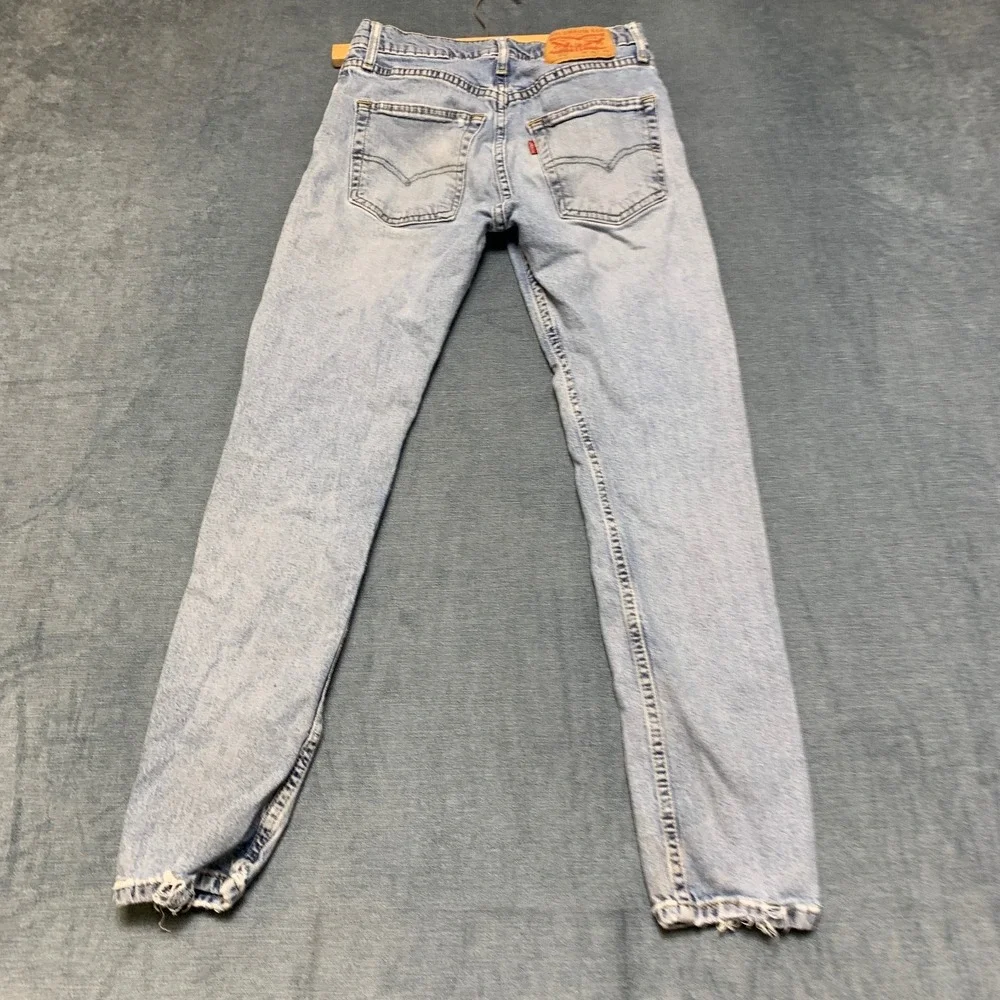 Levi's 512 Slim Taper Fit Jeans Mens 28x30 Blue Denim Light Wash Distressed